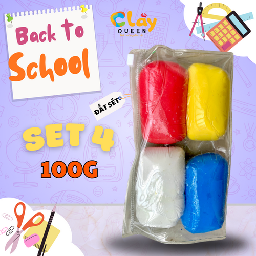 Đất sét tự khô cứng Thái Lan 100g set 4 màu