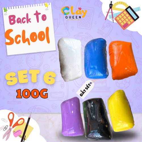 Đất sét tự khô cứng Thái Lan 100g set 6 màu
